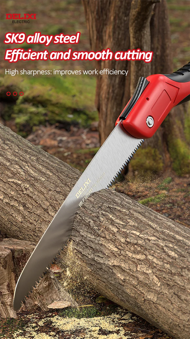 Description Picture 6 of itemDELIXI ELECTRIC Folding Saw,SK9 steel One-button Folding Design,Sharp Cutting Wood,Camping,GardensPruning Saw,Tree Chopper Knife