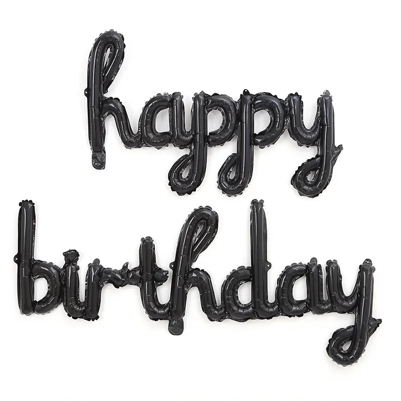 1 Set Happy Birthday Ballons Dekoration Roségold Folien-Buchstabenballon-Set Happy Birthday Globos Kinderparty Banner Zubehör – Detail 4
