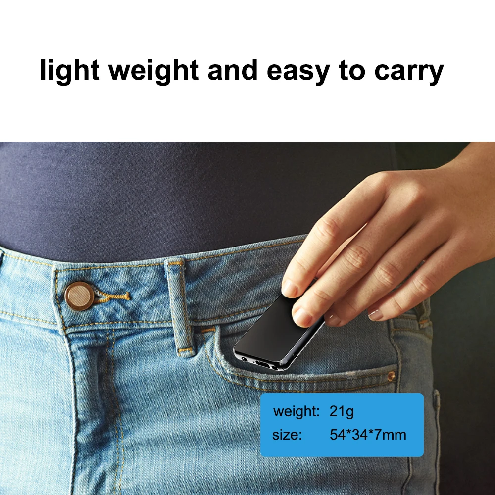 voice recorder slim design side profile