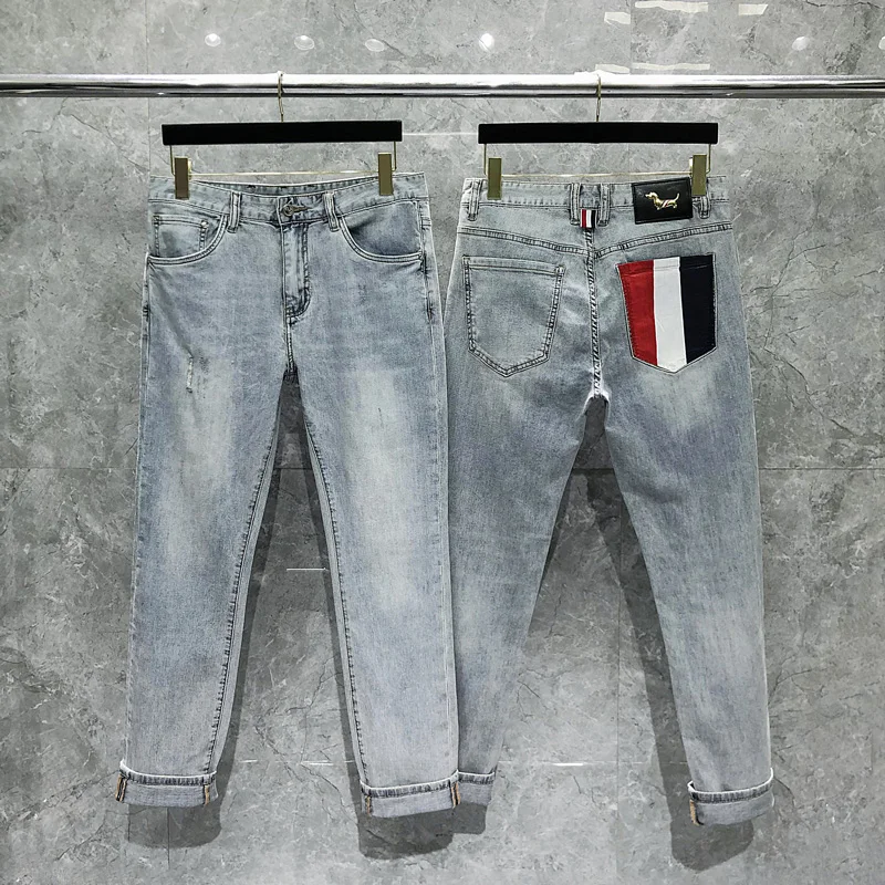 

Men Jeans Casual Fashion Slim Fit Long Jeans Luxury Brand Business Denim Trousers Stretch Elastic Pants High Quality