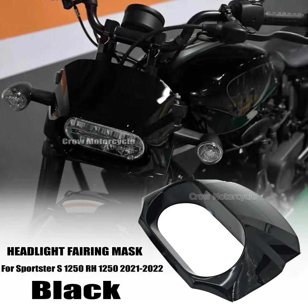 

New Motorcycle Accessories Black Headlight Fairing Mask Cowl For Harley Sportster S 1250 RH 1250 2021 2022 Lamp Mask