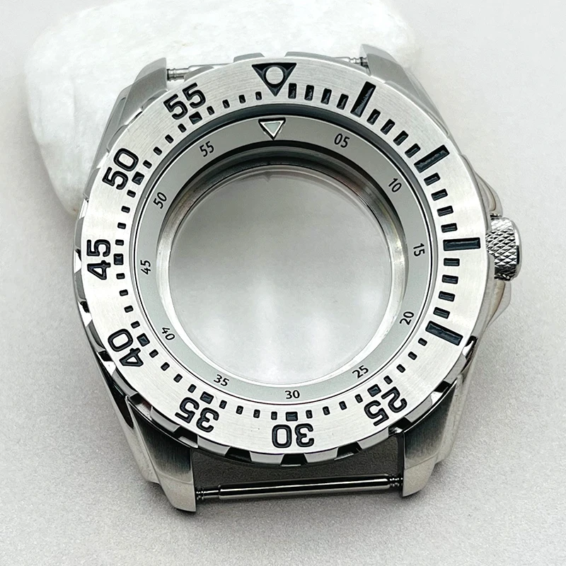 44mm Red Monster SRP601 Watch Case Fits Seiko 7S26 NH36 NH35 Movement Sapphire Crystal Glass Diver Watch Replace Parts