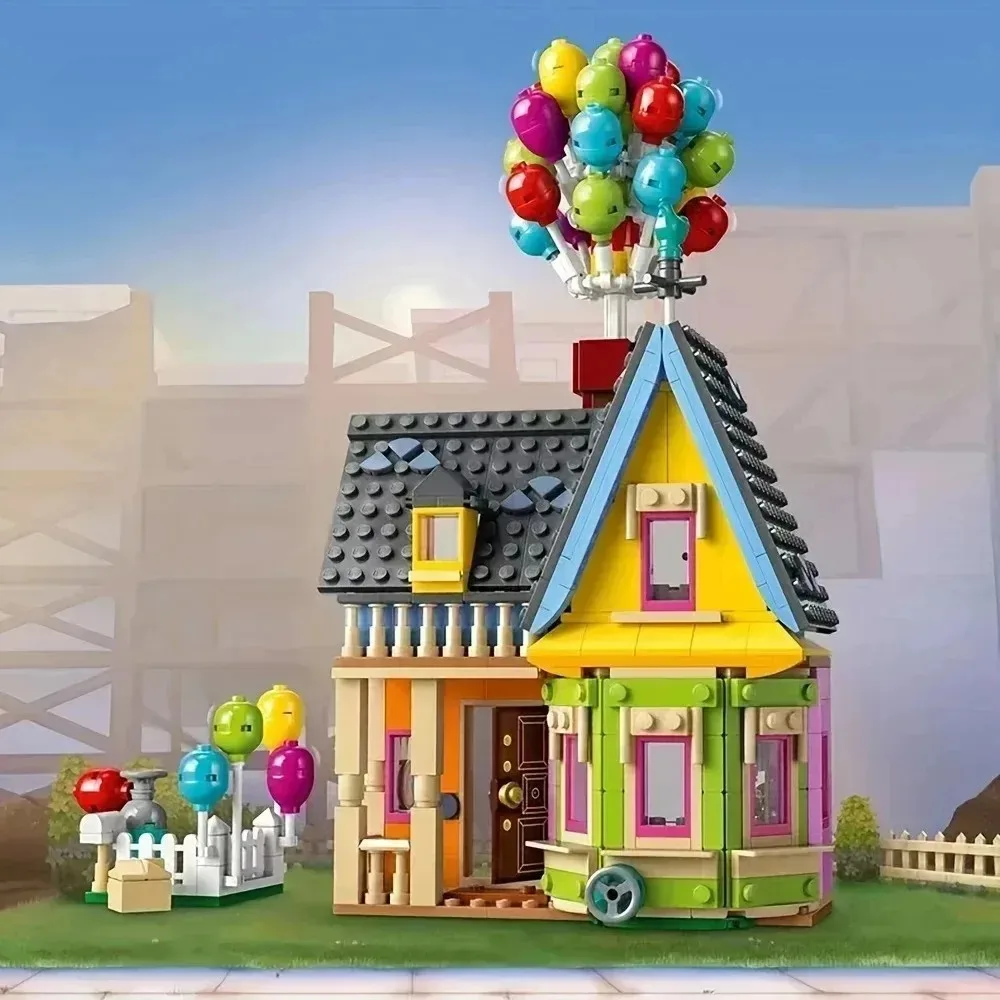 HOT TOYS Balloon Cabin Ring Travel Notes Building Block Movie cottage Set Children Princess girl DIY Gift Toy building block toys craft toys