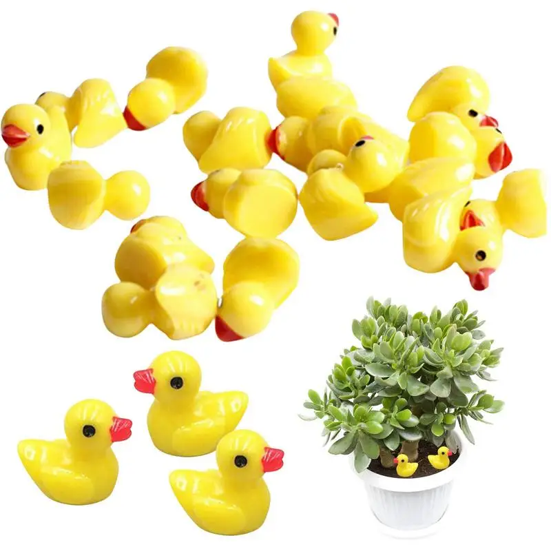 

Miniatures Ducks Resin Dollhouse Figures For Fairy Garden DIY Potted Plants Decoration Christmas Birthday Party Toys Gifts For