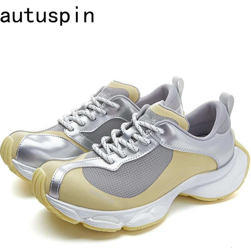 AUTUSPIN INS Tide Women Street Sneakers Outdoor Leisure Fashion Woman Shoes Four Season Leather Patchwork Female Sneakers 35-40 37 AUTUSPIN INS Tide Women Street Sneakers Outdoor Leisure Fashion Woman Shoes Four Season Leather Patchwork Female Sneakers 35-40