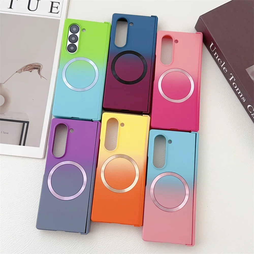 Vibrant Multi-Color Shockproof Hinge Case with MagSafe Cover