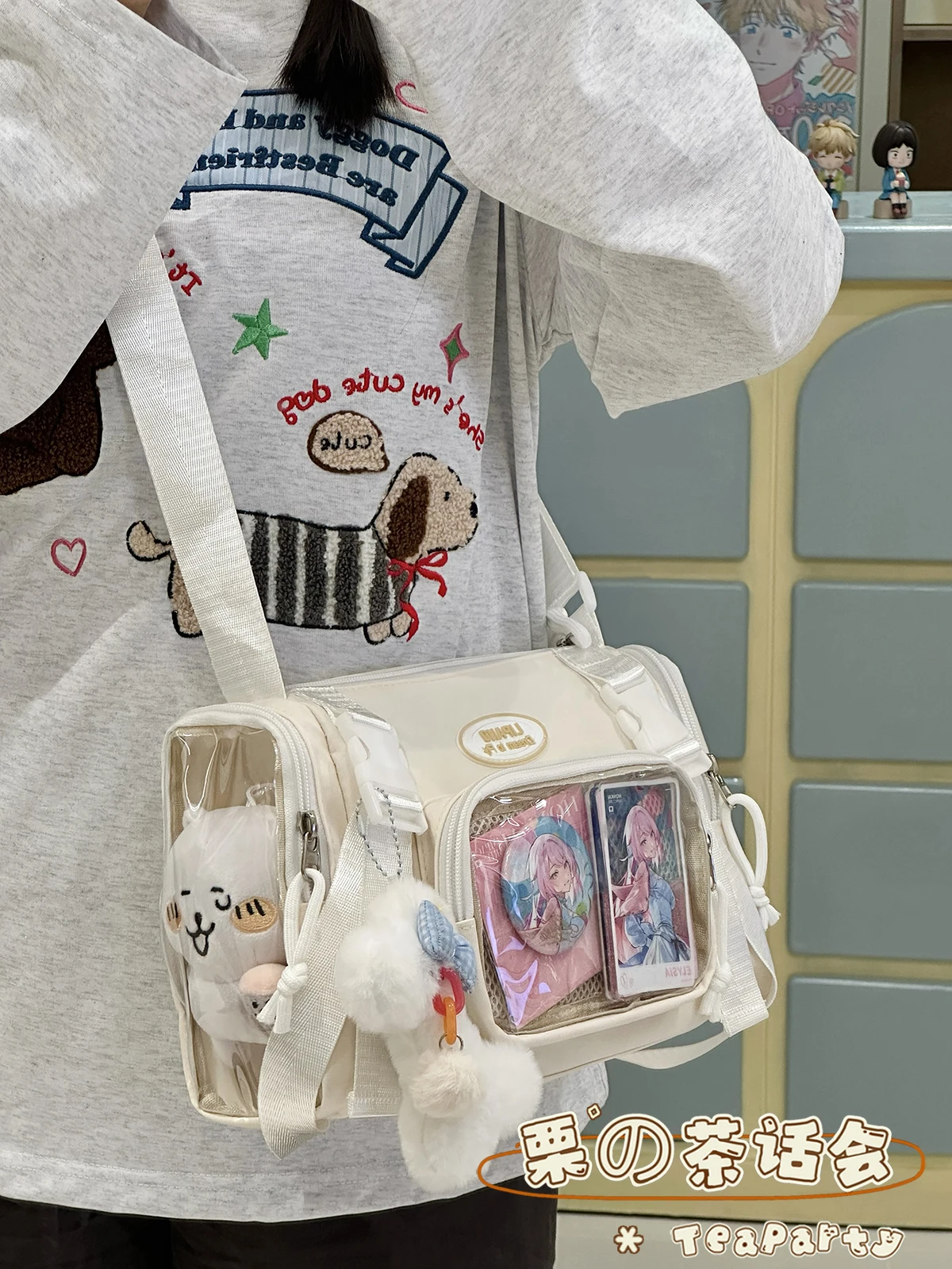 Cute Girl Student Crossbody Bag Japanese Sle Ins Small 0cm Phone Case Sna Bag Soft Polyester Casual Leisure Zipper Closure