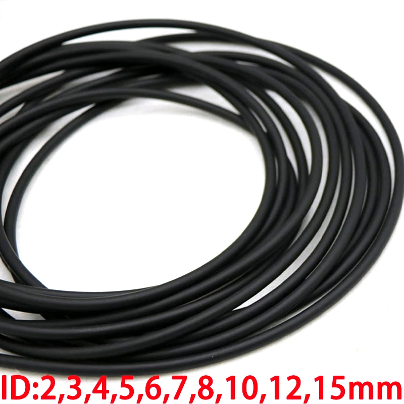 1 meter Fluorine Rubber Solid Strip Diameter 2,3,4,5,6,7,8,10,2.5,3.5mm O-Ring Bar Seal Not Foaming Black