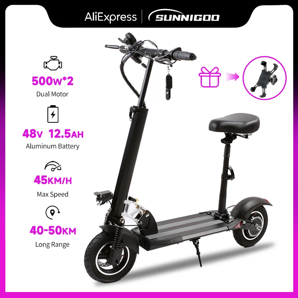 Patinete eléctrico todoterreno para adulto, 10 pulgadas, 45 km/h, rango de  50km, 500W, 800W, 1000w