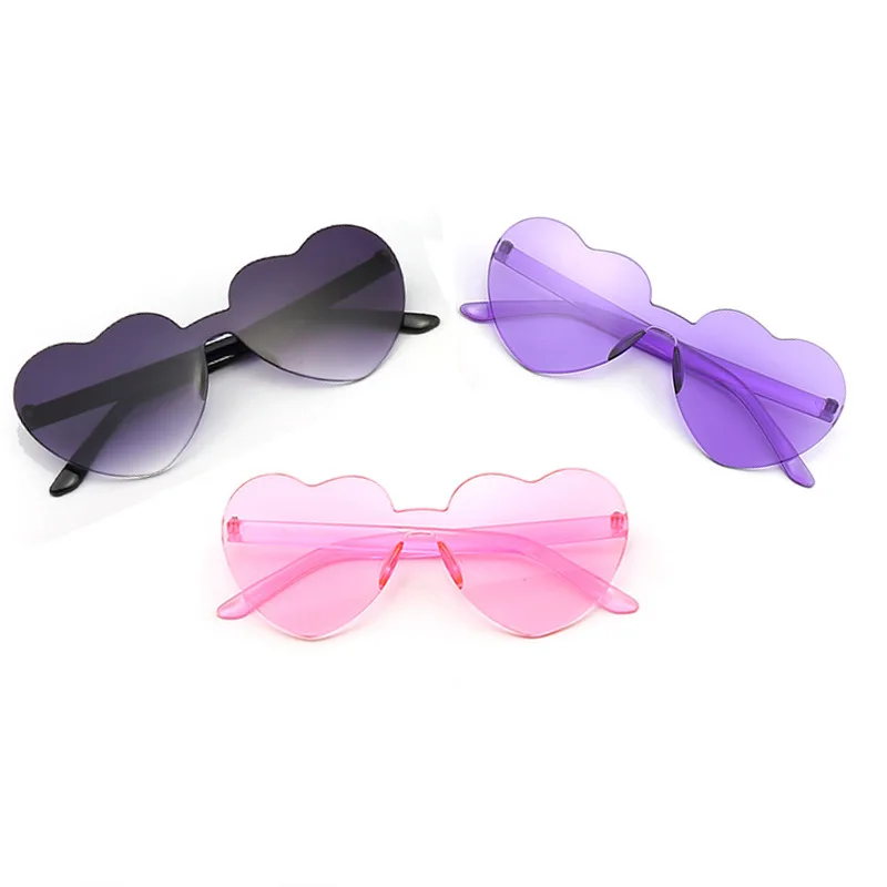 Style Gradient Coronary heart Formed Conjoined Sun shades Clear Jelly Shade Frameless Solar Glasses Feminine Uv400 Driver's Eyewear 2 Fashion Gradient Heart Shaped Conjoined Sunglasses Transparent Jelly Color Frameless Sun Glasses Female Uv400 Driver s
