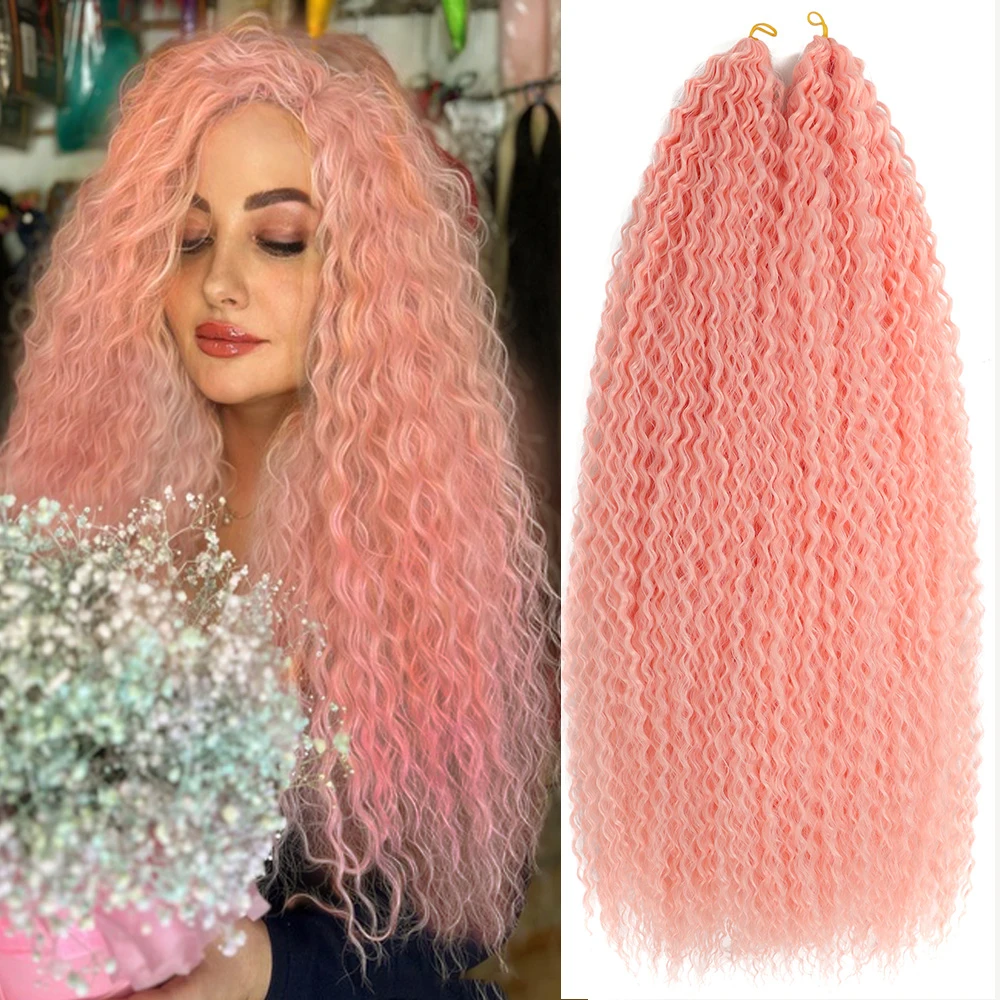 Curl Water Wave Hair Twist Crochet Synthetic Hair Braid Hair Pink Ombre