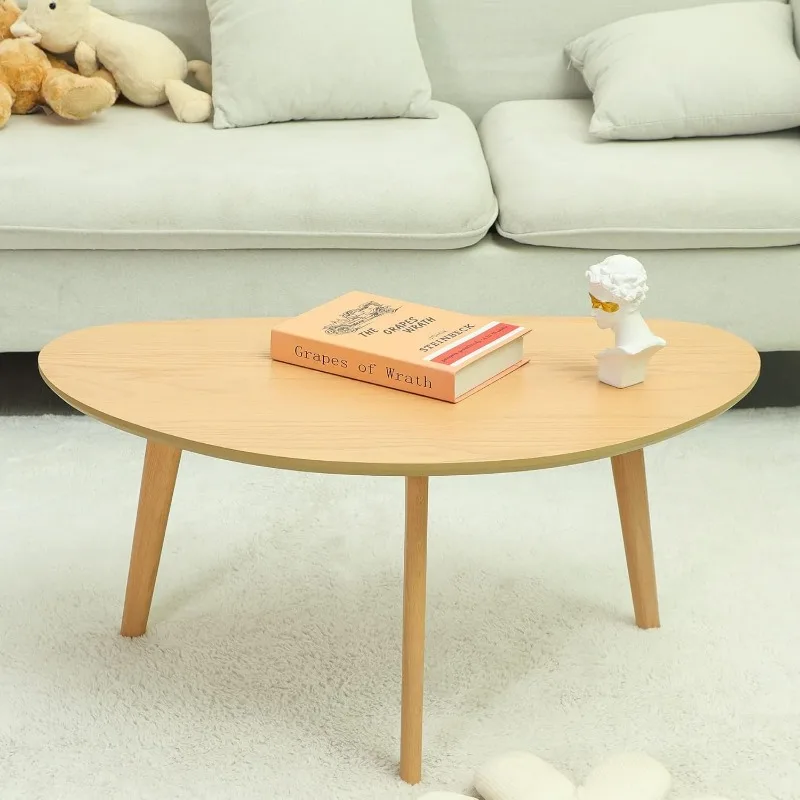 Small Oval Coffee Table Mid Century Modern for Living Room Center Minimalist Display Coffe Table 6