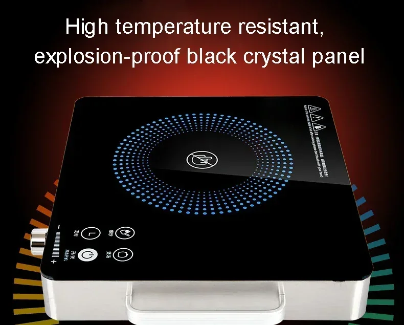 Description Picture 6 of itemElectrical Magnetic Waterproof Induction Cooker Hob Oven Hot Pot Stove With Timer Ceramic Heating Furnace Cooktop Plate 2200W EU