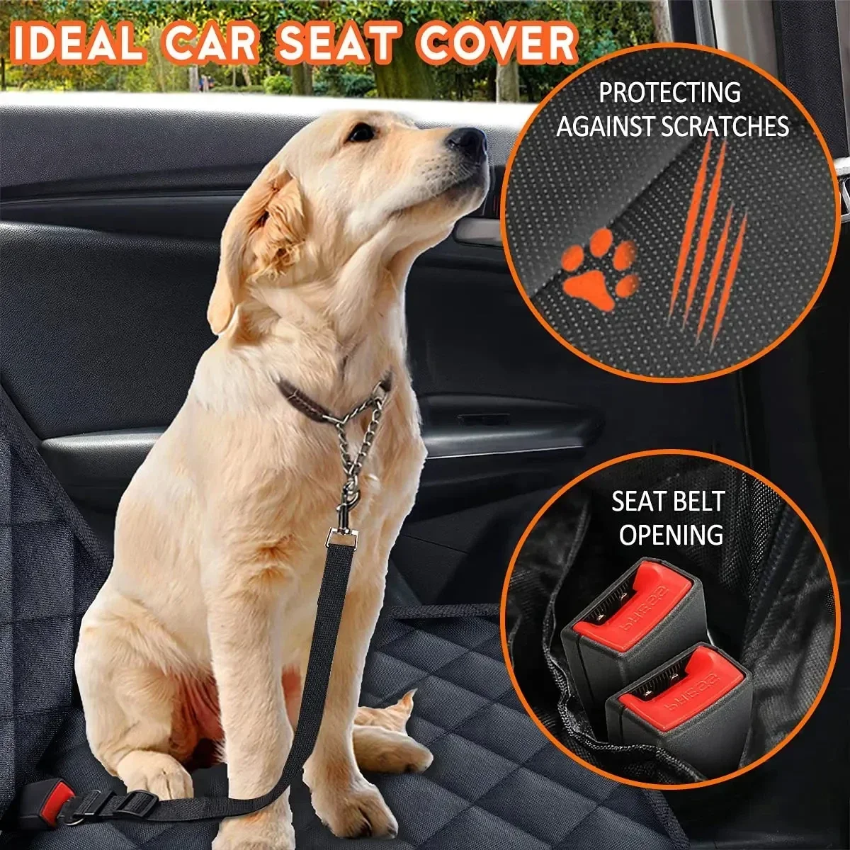 Pet Dog Car Seat Cover Travel Carrier Mattress Foldable Waterproof Non-Slip Seat Protector Mat Medium Large Safety Carrier