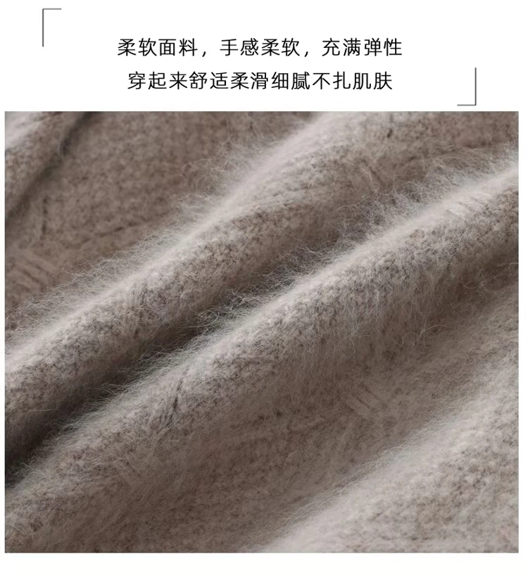 100% Mink cashmere sweater Women's knitting sweater O-neck long sleeve pullover Autumn and winter clothing warm top 6