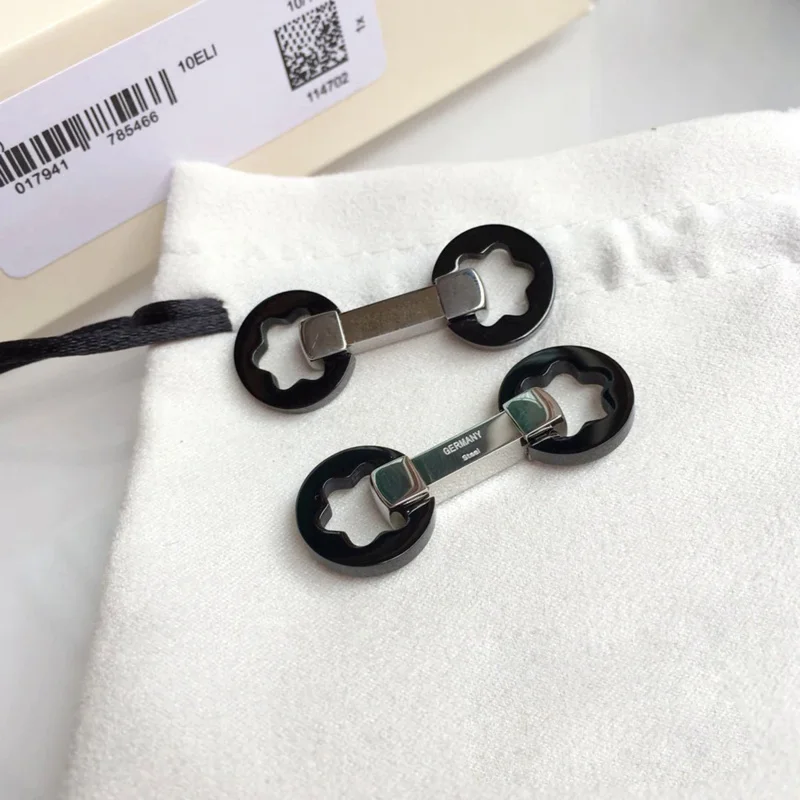 Cuff Links MB Hollow Flower 316 Stainless Steel 1:1 High Quality 4 Colors Man Shirt Cufflinks Classic Buttons With Box Set