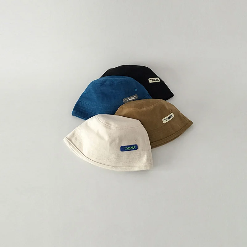 Solid Color Baby Bucket Hats Korean INS Toddler Fisherman Cap Boy Girl Spring Summer Kids Sunscreen Panama Sun Hats