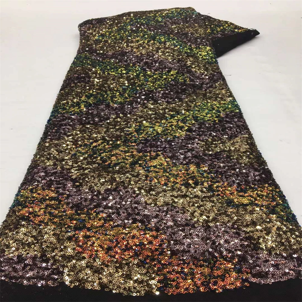 

Mesh African Lace Fabric 2023 With Sequins Tulle Evening Dress For Women Embroidery French Fashion Fabrics Sewing 5 Yards xx-173