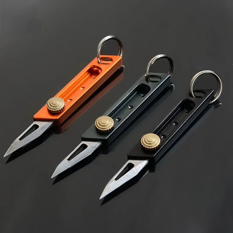 Mini Push-pull Knife Keychain Pendant Gift Demolition Express Self-defense  Tool Portable Pocket Utility Knife Cutting Tool