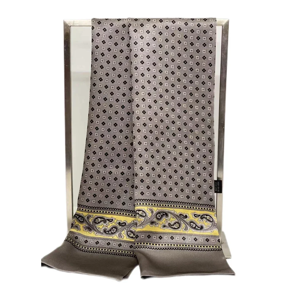 

Men's 100 Silk Scarf Paisley Neckerchief Double Layer Cravat Tie For Suit Shirt