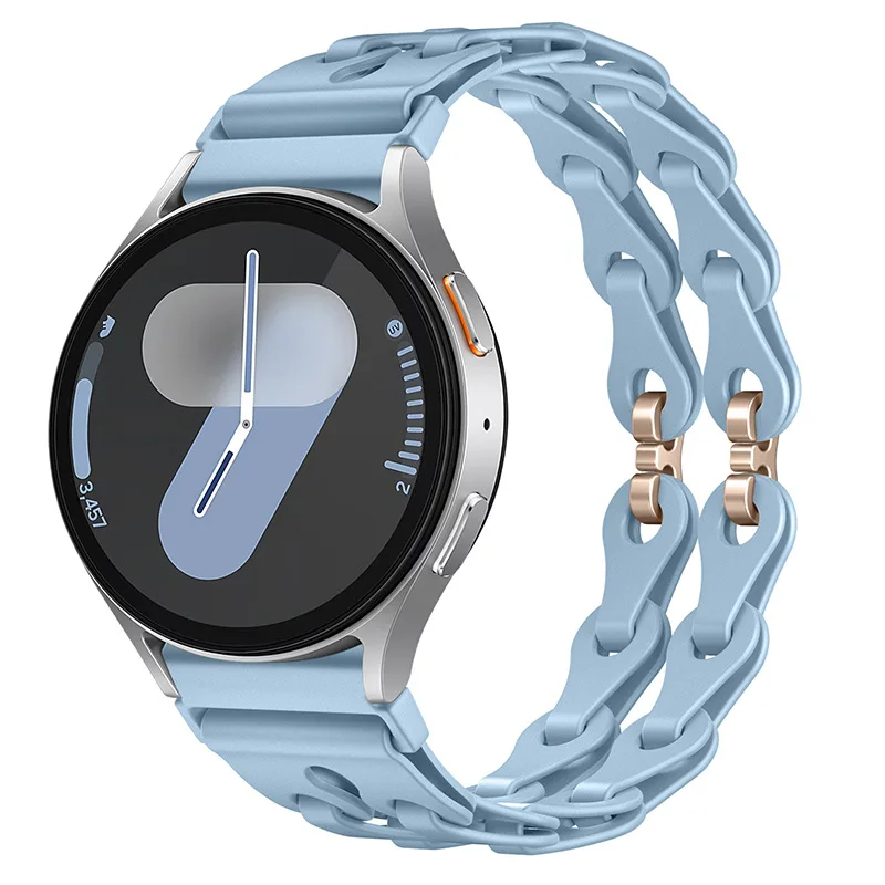 Silicone Chain Strap - 20mm/22mm Versatile Smartwatch Bracelet