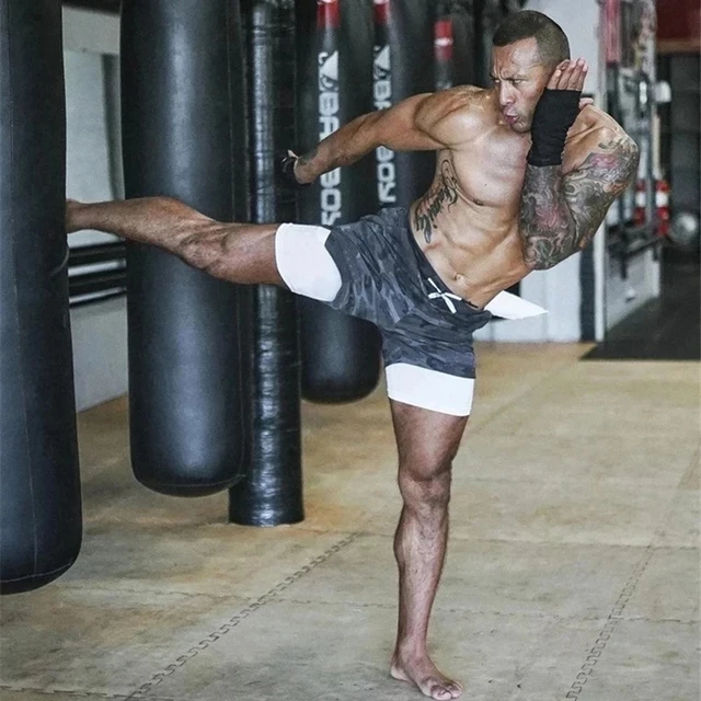 Men Sport Shorts Summer Sportswear 2 In 1 Short Pant Double-deck Training Workout Clothing Male Tight Gym Fitness Running Shorts 4