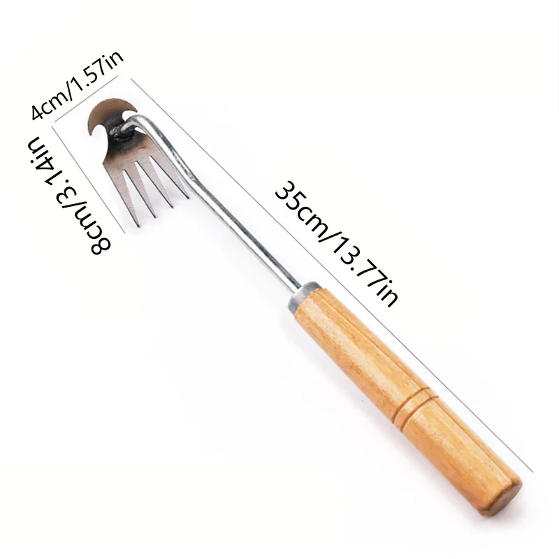 1 Grass Pot Soil Weeding Tool Manganese Steel 4/11 Tooth Manual Excavator Refurbished Garden Land Herb Supplies Easily Pulled garden weeding tool