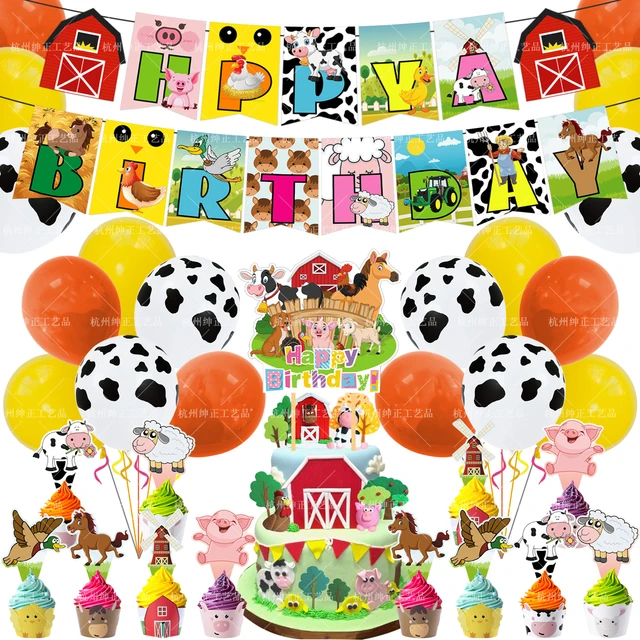 DECORACIÓN LA GRANJA DE ZENON  Farm animals birthday party, Barnyard  birthday party, Farm theme birthday