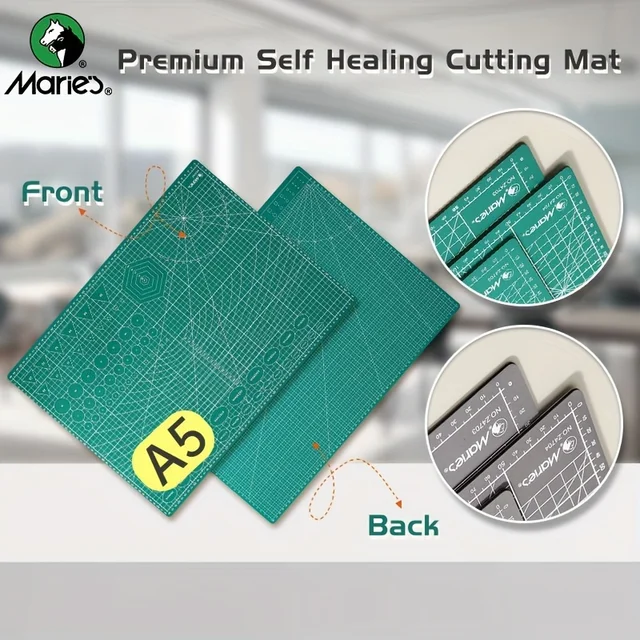 Marie's A5 Self Healing Cutting Mat Board,Tool for Crafts,Fabric,Quilting,Cutting Projects for Craftsmen,Artists & Students 1