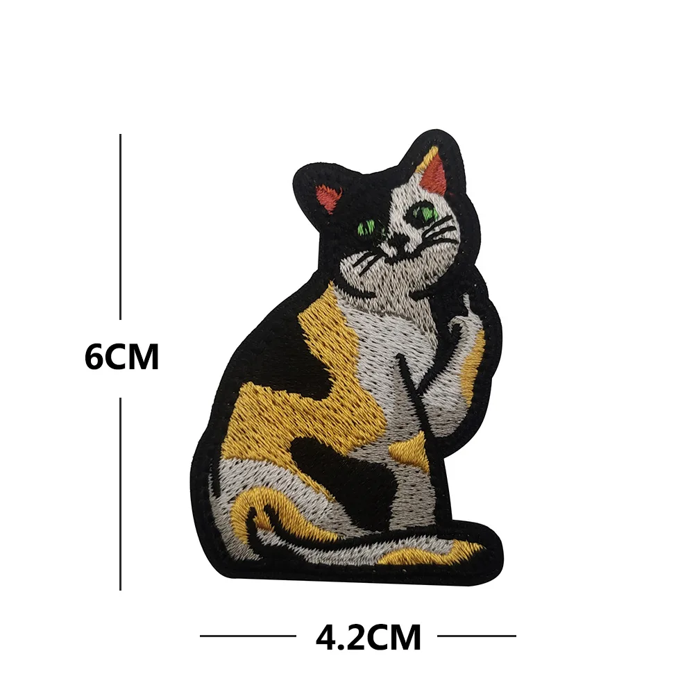 Description Picture 2 of itemCartoon Encouraging Cat Embroidered Armband Morale Badge Tearful Thumbs Up Decorative DIY Hook&Loop Patches Backpack Stickers