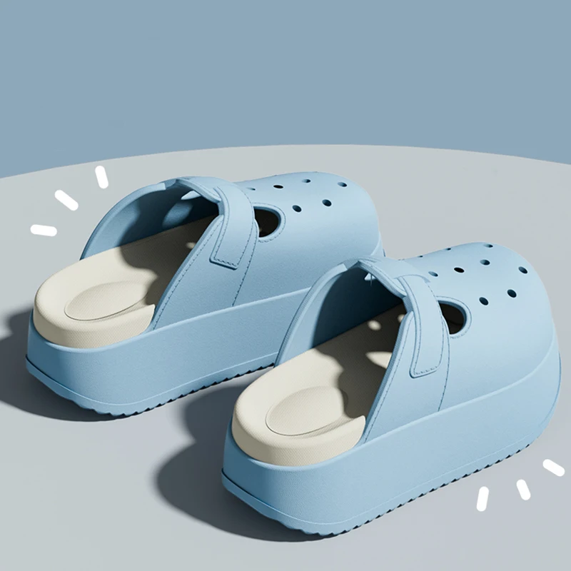 Summer Hollow Out Chunky Platform Sandals Women Outdoor Thick Bottom Eva Slippers Woman Comfortable Non Slip Clogs Garden Shoes
