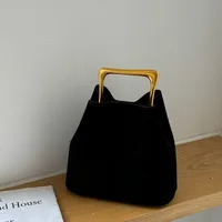 Sac à main de luxe pour femme en velours, élégant, pour mariage et soirée, pochette à bandoulière, sac à main à poignée métallique tendance, nouvelle collection printemps-été 3