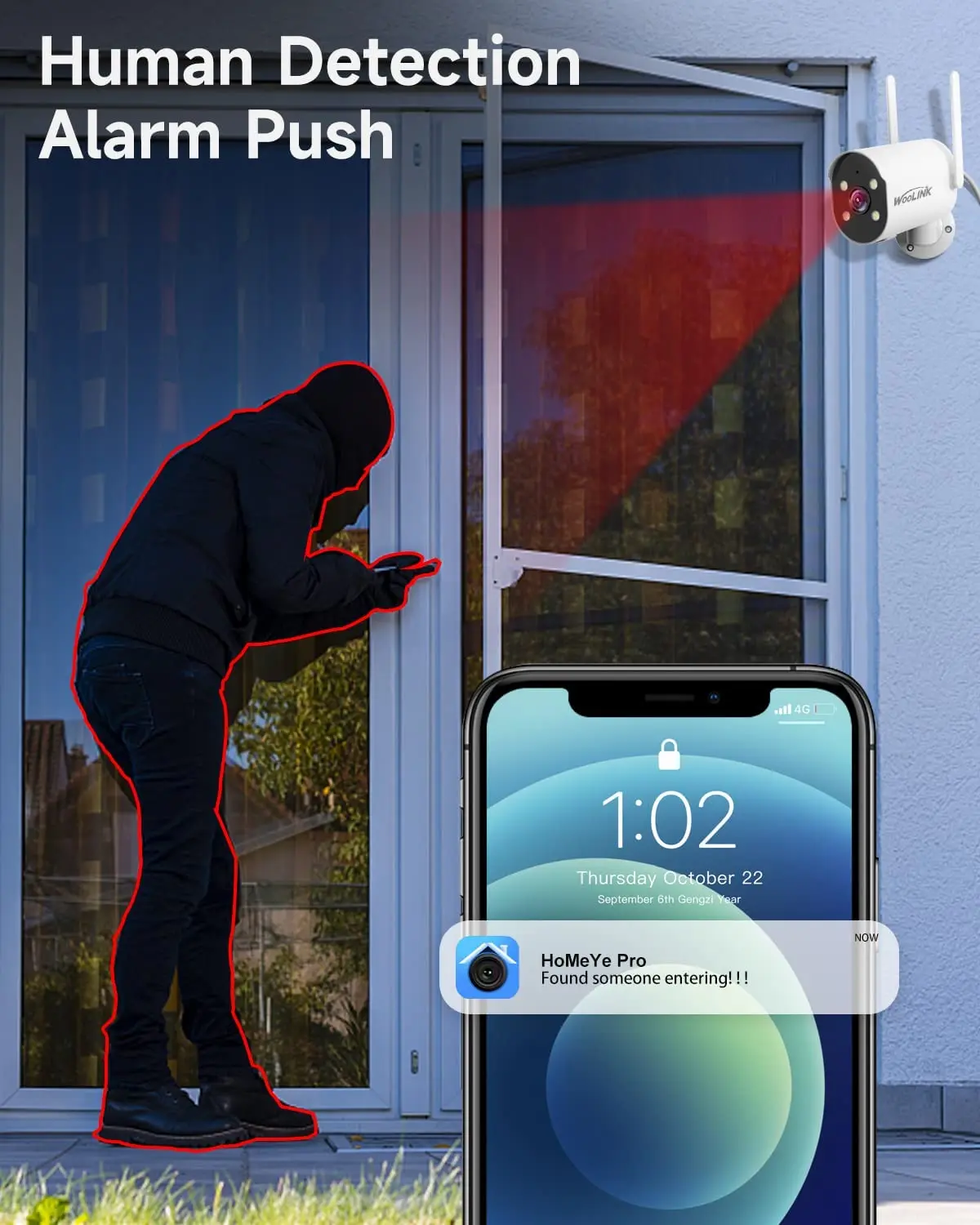 WOOLINK IP Camera Wifi Wireless 3MP AI Human Detect Audio CCTV Bullet Outdoor Surveillance Security Protection Video Camera Cam 5
