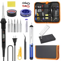 NEW Electric Soldering Iron 16IN1 80W LCD Digital Display 180-500 Adjustable Replaceable Head Soldering Iron Tin Pen Welding Kit
