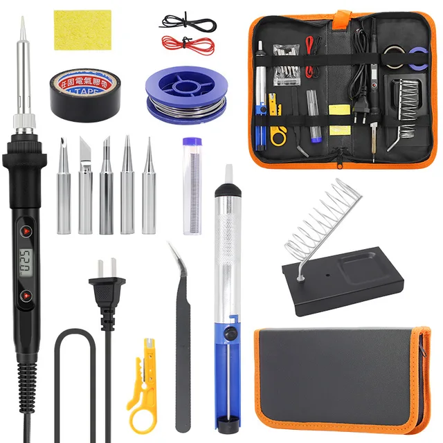 NEW Electric Soldering Iron 16IN1 80W LCD Digital Display 180-500 Adjustable Replaceable Head Soldering Iron Tin Pen Welding Kit