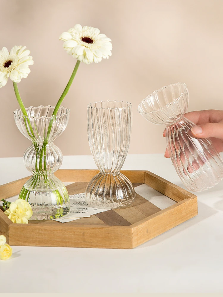 Transparent Vase Modern Home Decor Vase Decoration Home Wedding Clear Glass Vase Nordic Vases Set Hydroponic Vase 6