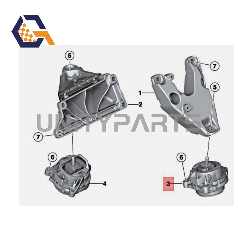 Engine Mounting Support Motor Mount Left / Right For BMW X3 X4 22116785711 22116785712