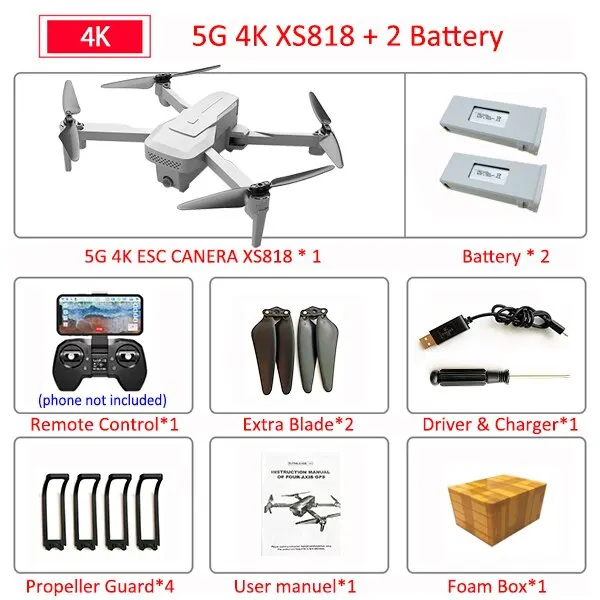VISUO Zen Mini XS818 FPV Mini Drone 4K GPS Quadrocopter With WIFI Camera Dron Foldable Drone Selfie RC Quadcopter VS XS812