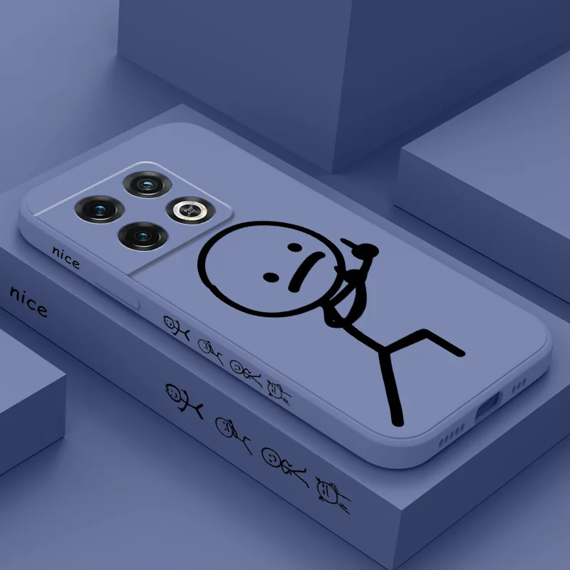 Chic Cartoon Line Art Liquid Silicone Phone Case