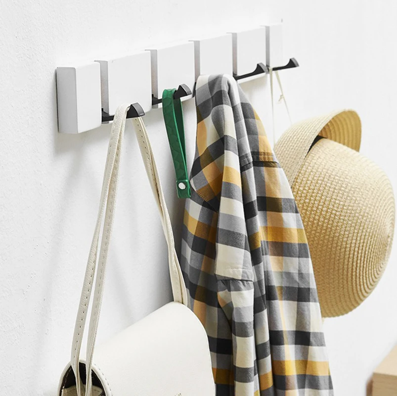 Foldable Bamboo Wall-mounted Clothes Hooks, Door Hangers, Household Coat, Towel Hook Shelf, Bathroom Hanging Rack 6