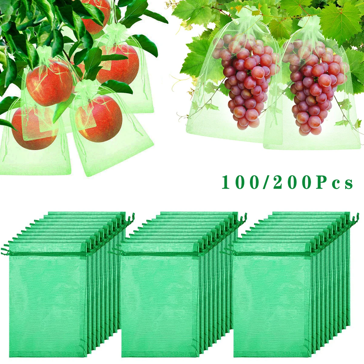 

100/200 шт., сетчатые мешки для выращивания растений