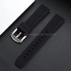 Enhanced Silicone Waterproof Watch Strap - Quick Release Rubber Wristband Belt - With Rose Buckle (Black)