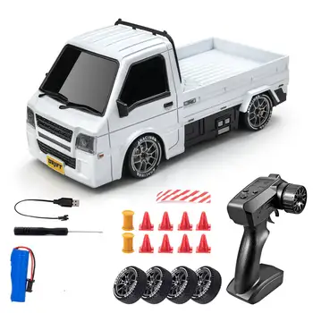 Auto Telecomandata da Drift 1/24, Camion Telecomandato ad Alta Velocità 2.4GHz 20km/h a Quattro Ruote Motrici, Pneumatici da Drift e Doppia Batteria da Corsa