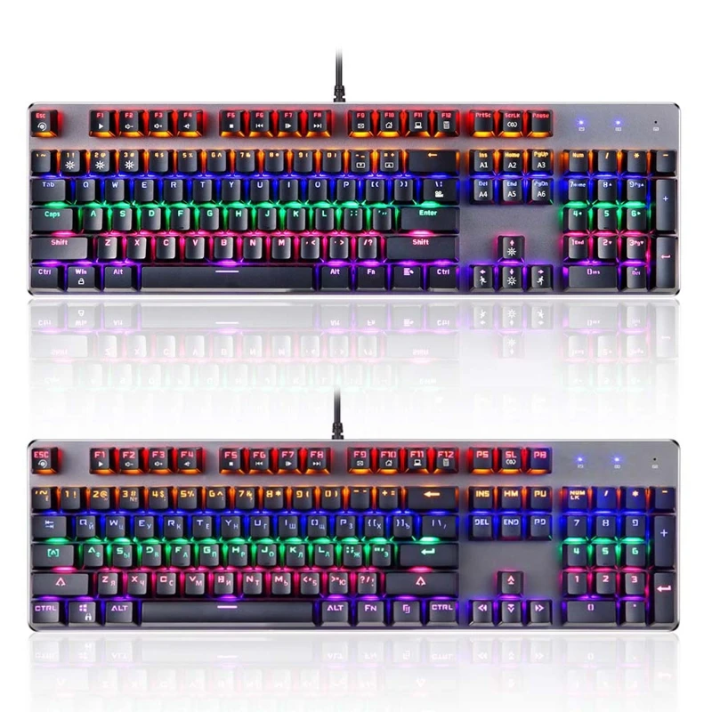 

104 Keys Mechanical Keyboard USB LED Backlit Gaming Mechanical Keyboard For Desktop Household Computer Accessories