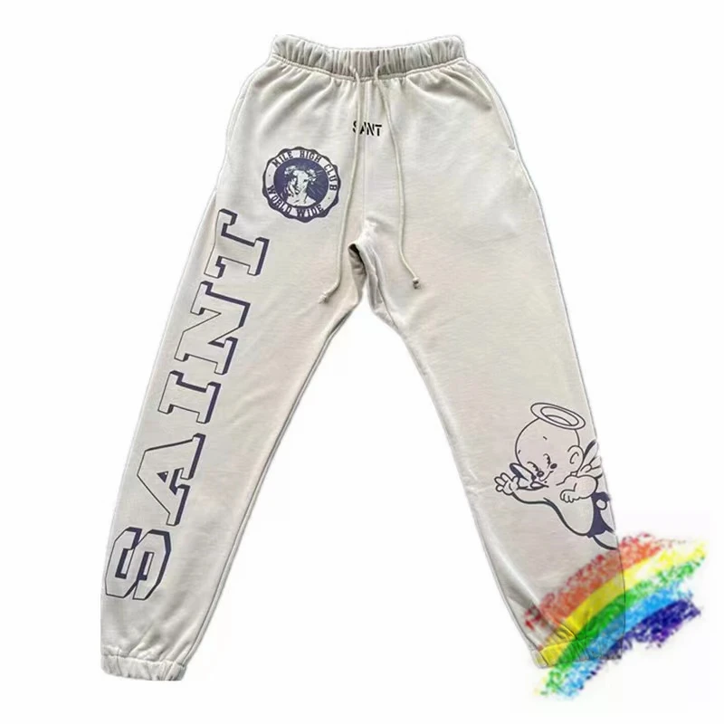 

Apricot Saint Michael Sweatpants Men Women Best Quality Vintage Angel Jogger Drawstring Pants