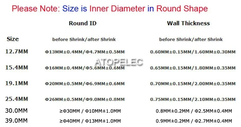 1M 3:1 Adhesive Glue Lined Heat Shrink Tube Dual Wall Waterproof Wrap Wire Cable Sleeve 12.7/15.4/19.1/25.4/30/39mm Diameter