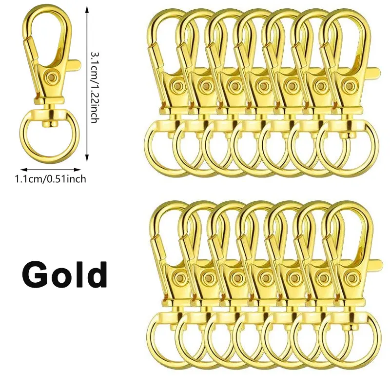Multipack Swivel Clasps - Metal Lobster Claw Hooks for Crafts and DIY Projects
