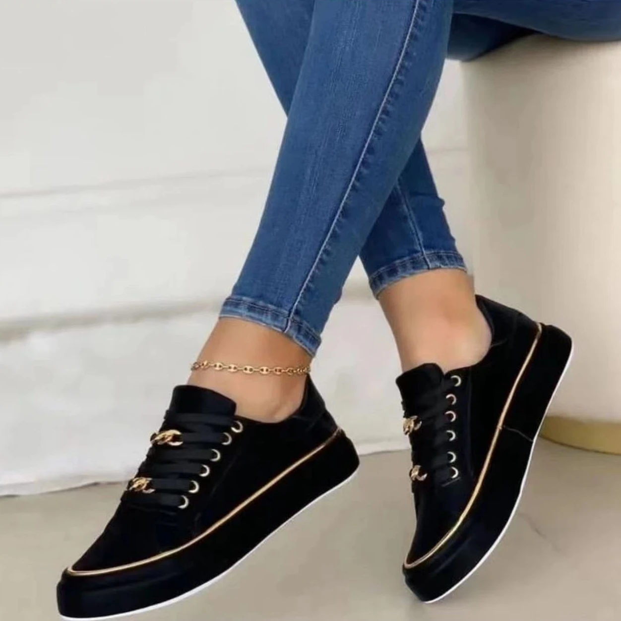 

Fashion Women Shoes 2023 Spring Summer PU Sneakers Women Leisure Platform Vulcanize Shoes White Casual Sneakers Zapatillas Mujer