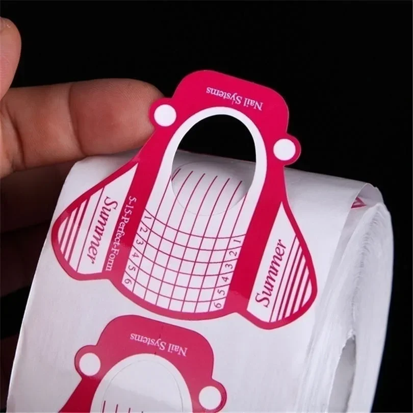 100개 아크릴 네일 몰드 프렌치 네일 연장 매니큐어 템플릿 젤 네일 아트 도구 (쏙 오프)