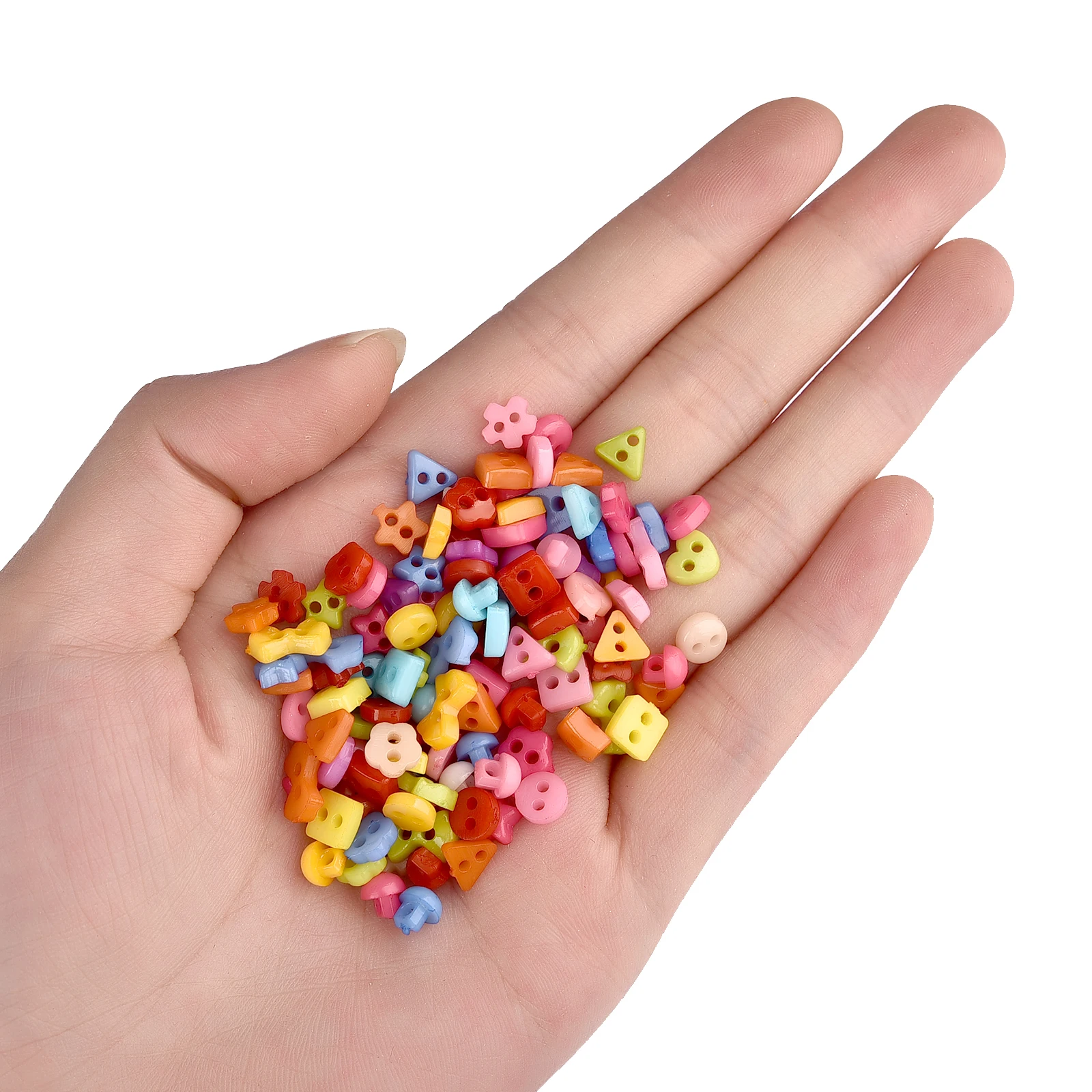 Description Picture 6 of item100pcs Mini Buttons Plastic Doll Clothes Round Buckles Buttons for Handmade Cartoon Garment Sewing DIY Craft Needlework